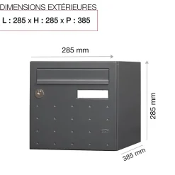 Boite aux lettres CubYsm 1 porte Gris anthracite 7016M