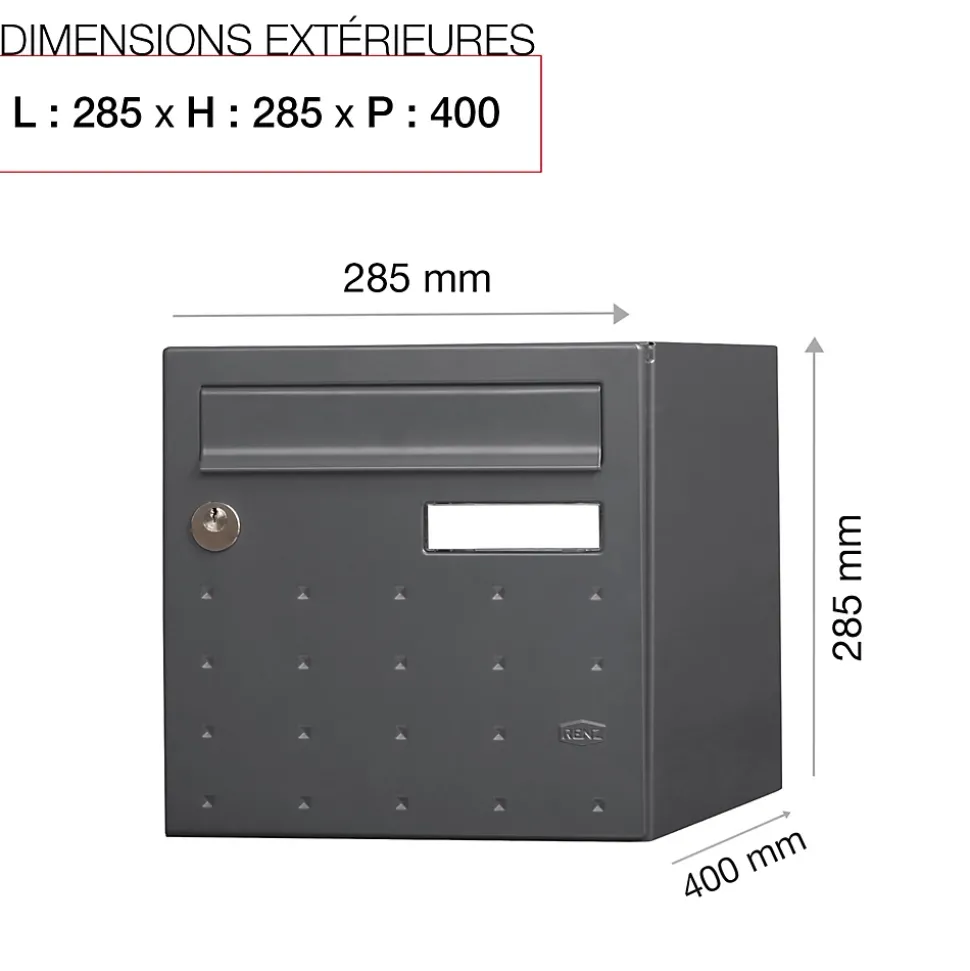 Boite aux lettres CubYsm 2 portes Gris anthracite 7016M