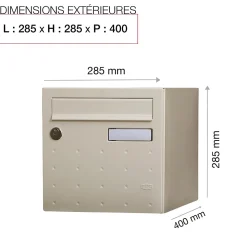 Boite aux lettres CubYsm 2 portes Ivoire 1015B