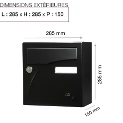 Boite aux lettres Préface compact Noir mat RAL 9005M
