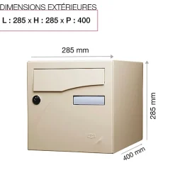 Boite aux lettres Préface 2 portes Ivoire brillant RAL 1015B
