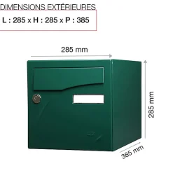 Boite aux lettres Préface 1 porte Vert brillant RAL 6005B
