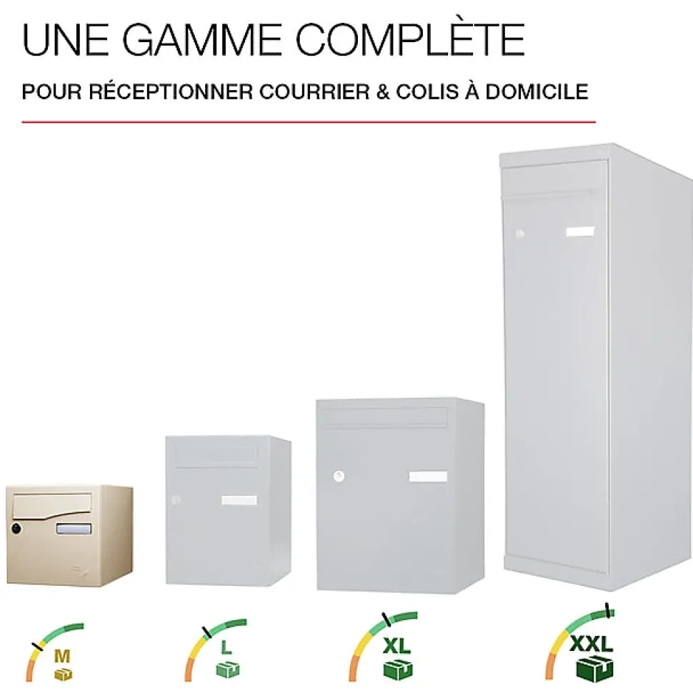 Boite aux lettres Préface 1 porte Ivoire brillant RAL 1015B
