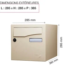 Boite aux lettres Préface 1 porte Ivoire brillant RAL 1015B