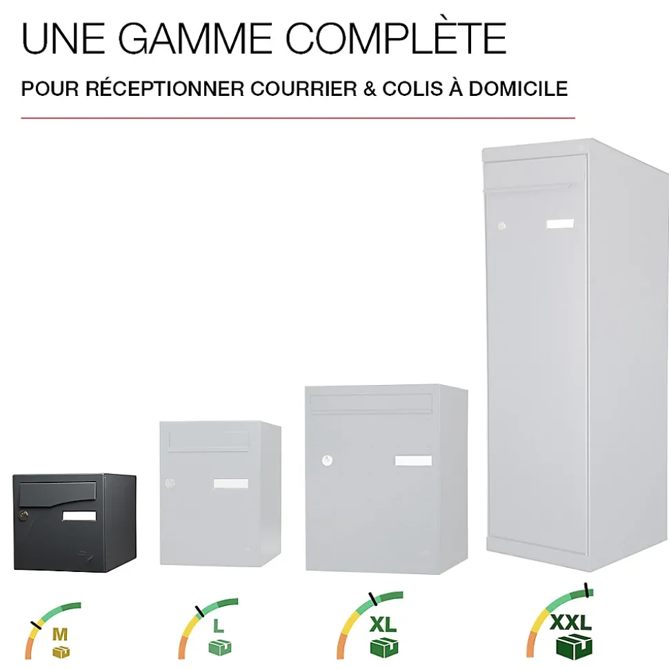 Boite aux lettres Préface 1 porte Noir Sablé RAL 2100 MS
