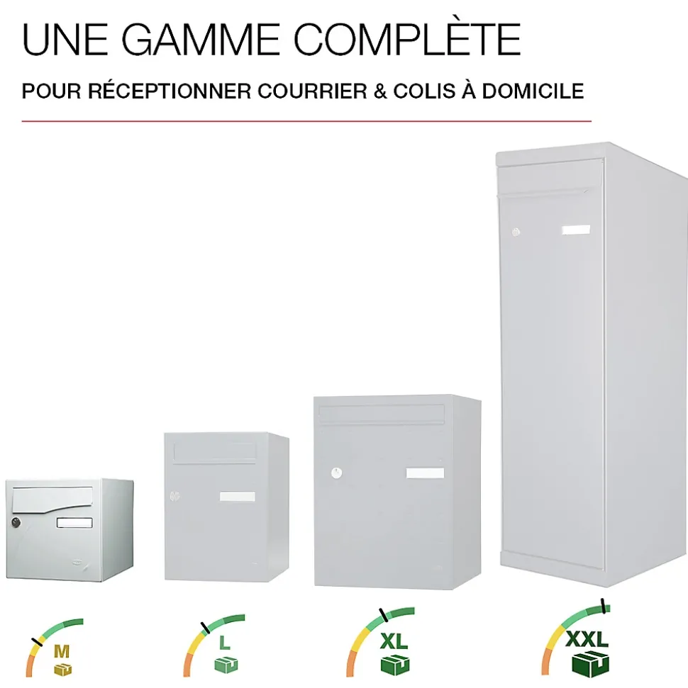 Boite aux lettres Préface 1 porte Gris clair brillant RAL 7035B