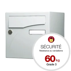 Boite aux lettres Préface 1 porte Gris clair brillant RAL 7035B