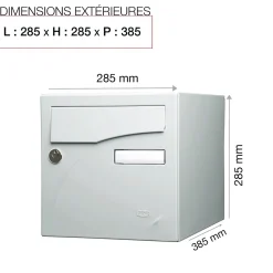 Boite aux lettres Préface 1 porte Gris clair brillant RAL 7035B