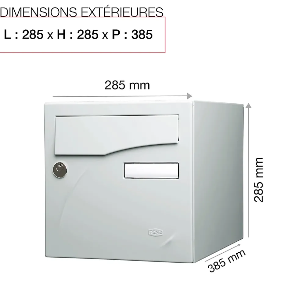 Boite aux lettres Préface 1 porte Gris clair brillant RAL 7035B