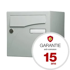 Boite aux lettres Préface 1 porte Gris polaire mat RAL 9006 M
