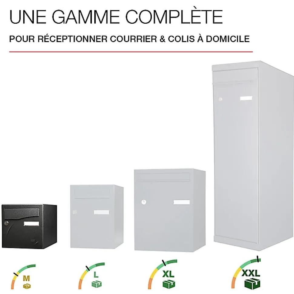 Boite aux lettres Préface 2 portes Noir décor RAL 9005D