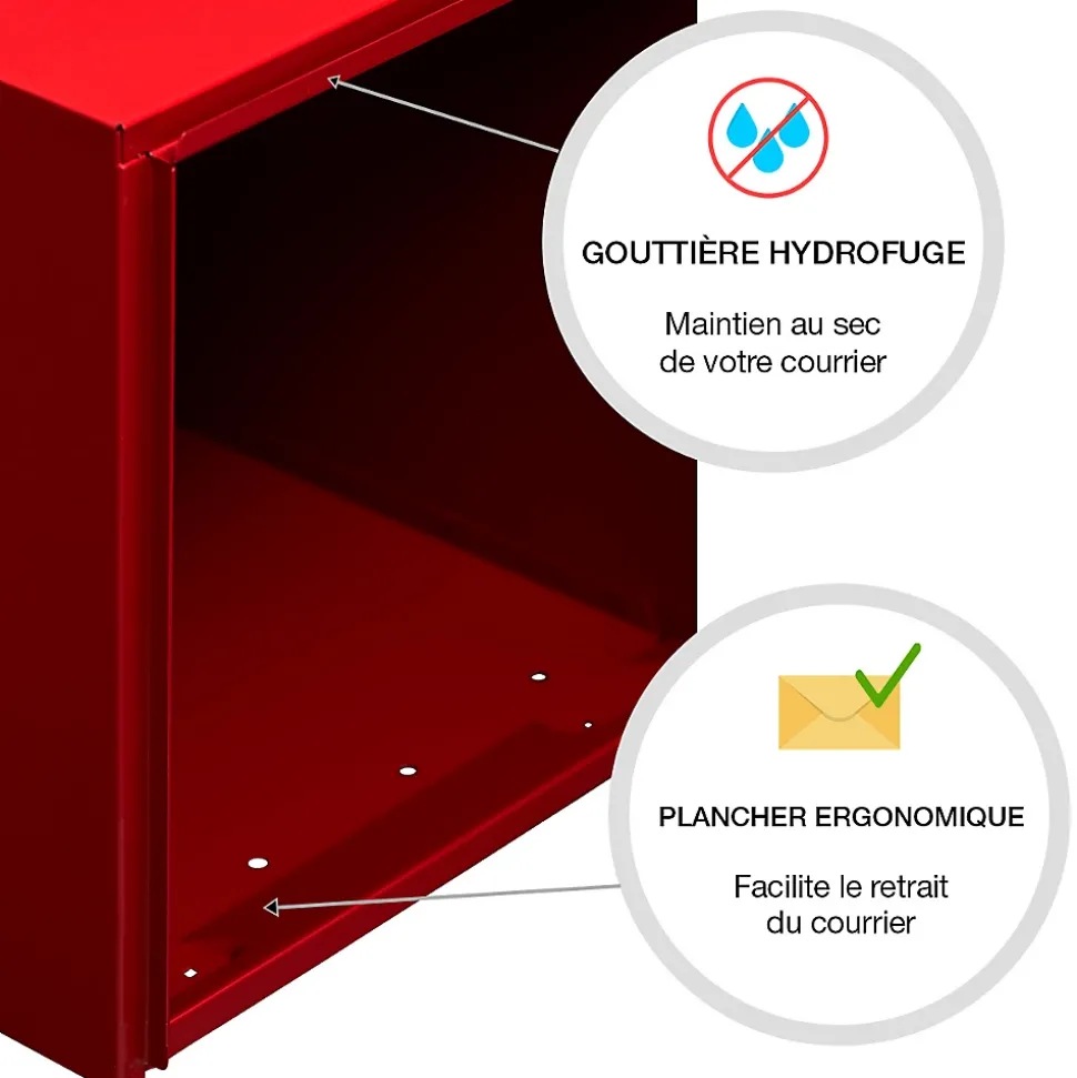 Boite aux lettres Préface 2 portes Rouge pourpre brillant 3004B