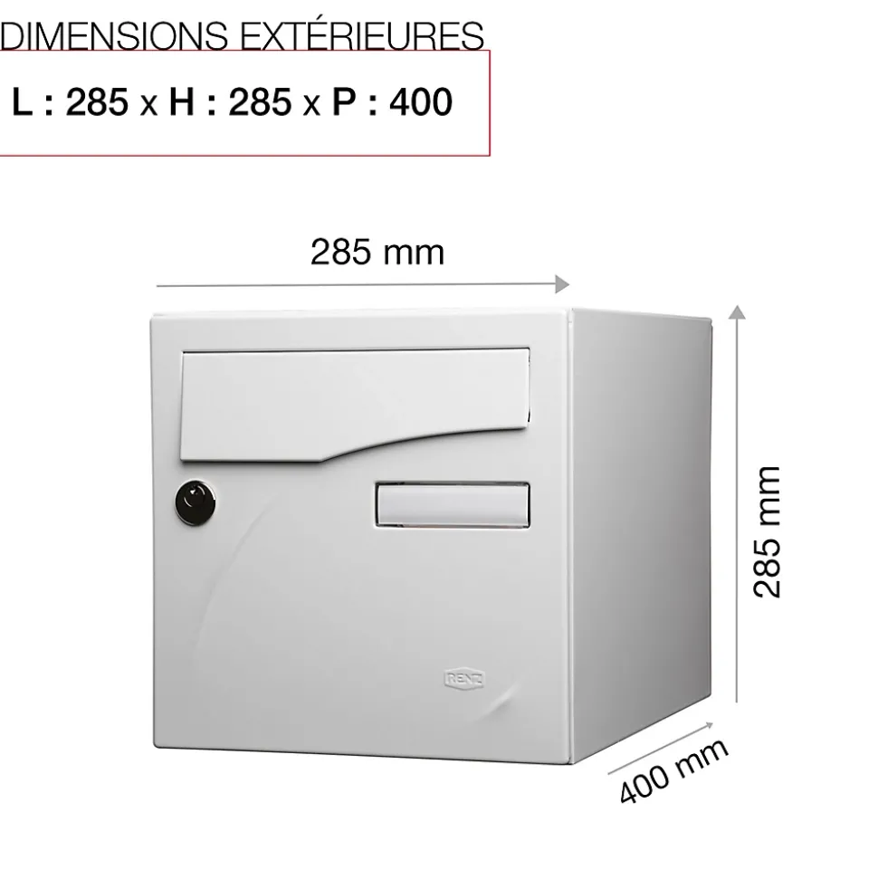 Boite aux lettres Préface 2 portes Blanc neige mat RAL 9016MT