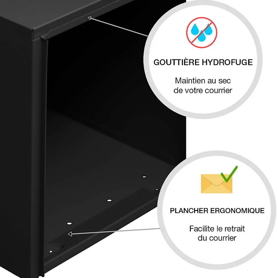 Boite aux lettres Préférence 1 porte noir mat 9005M
