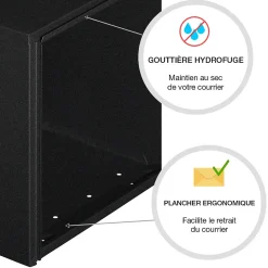 Boite aux lettres Préférence 2 portes noir décor RAL 9005D