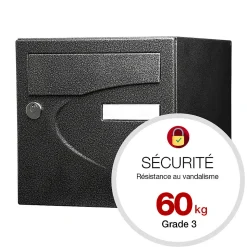 Boite aux lettres Préférence 2 portes noir décor RAL 9005D