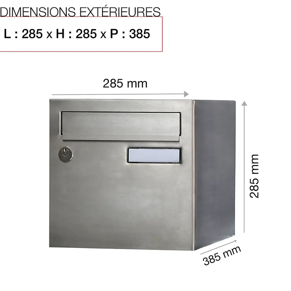 Boite aux lettres Rivage 1 porte inox brossé