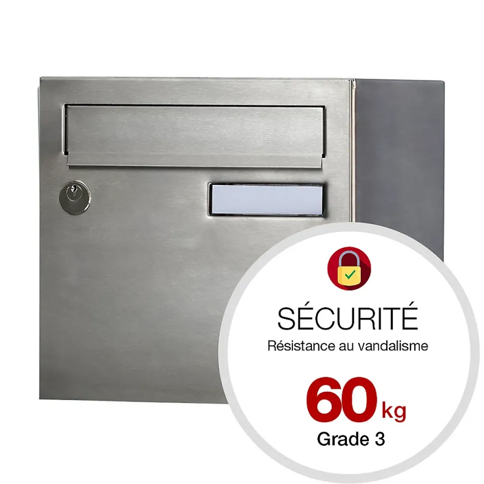 Boite aux lettres Rivage 2 portes inox brossé