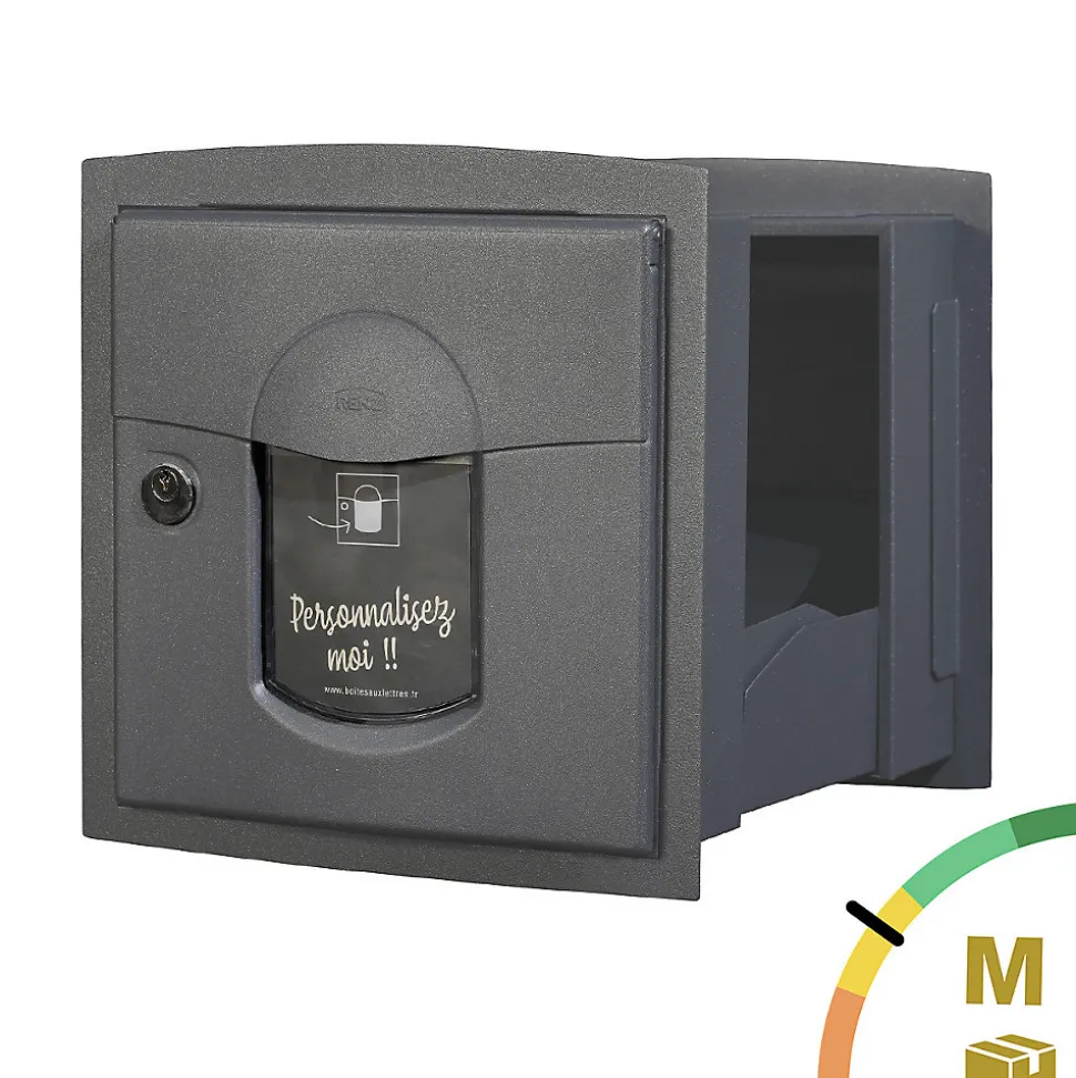 Boite aux lettres Soléa à encastrer 2 portes Gris anthracite REN 0206 MS