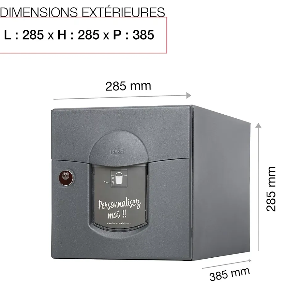 Boite aux lettres Soléa 1 porte Gris anthracite aspect sablé REN 0206MS