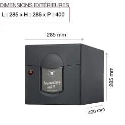 Boite aux lettres Soléa 2 portes Noir Sablé 2100 MS