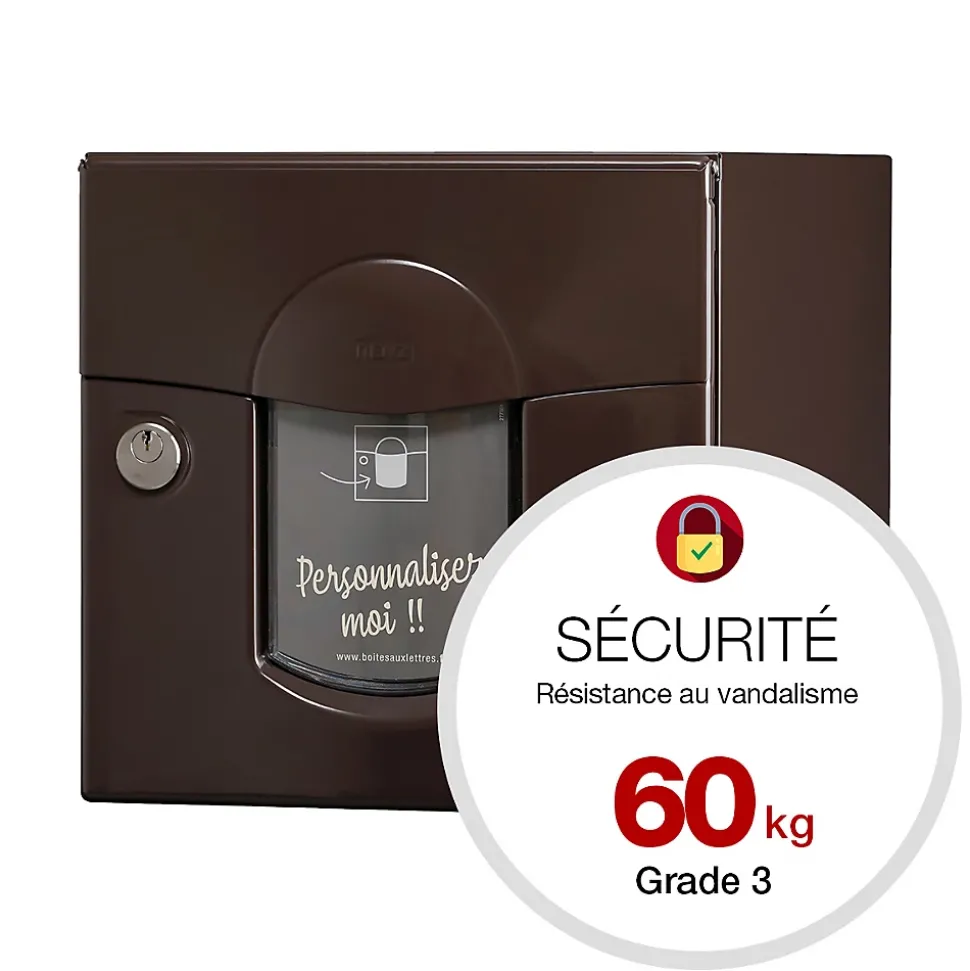 Boite aux lettres Soléa 2 portes brun 8019 B