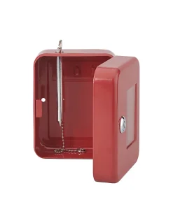 Boite à clés vitrée murale, acier, vitre interchangeable, 152x118x80mm, 2 clés, rouge - THIRARD