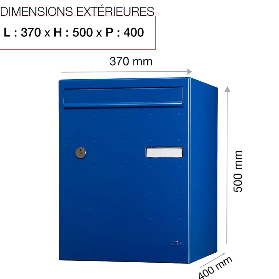 Boite à colis Atout 1 porte Bleu brillant RAL 5010 B
