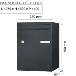 Boite à colis Atout 1 porte Noir Sablé RAL 2100MS