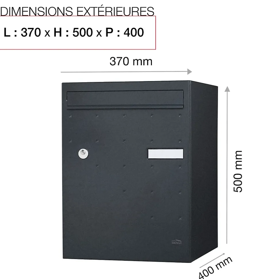 Boite à colis Atout 1 porte Noir Sablé RAL 2100MS