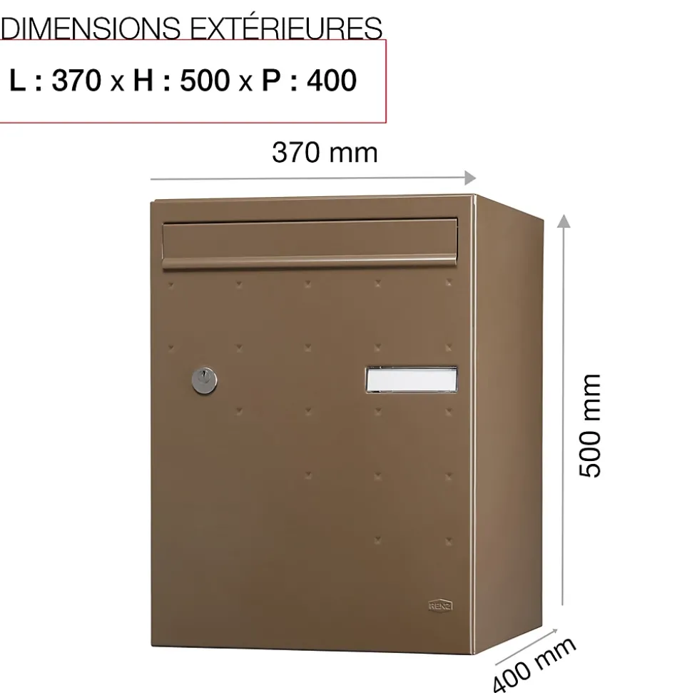 Boite à colis Atout 1 porte Taupe brillant RAL 7006 B