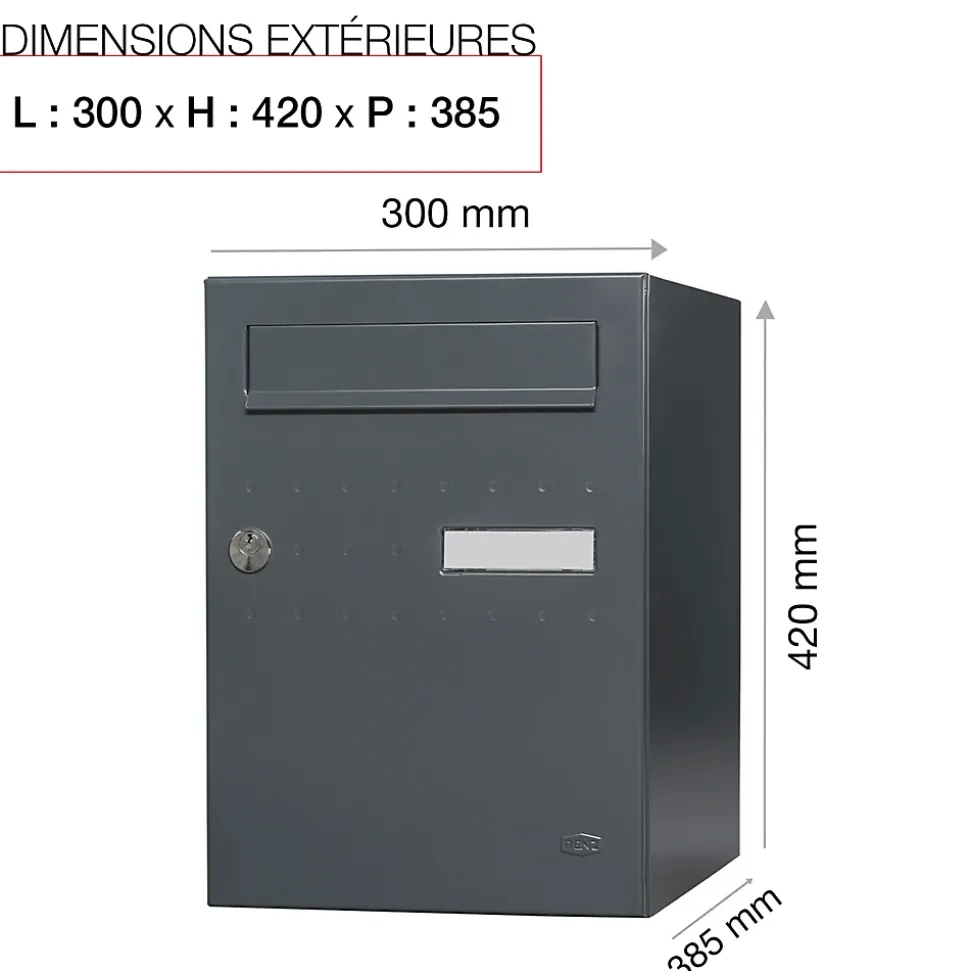 Boite à colis Eclipse 1 porte gris anthracite mat RAL 7016 M