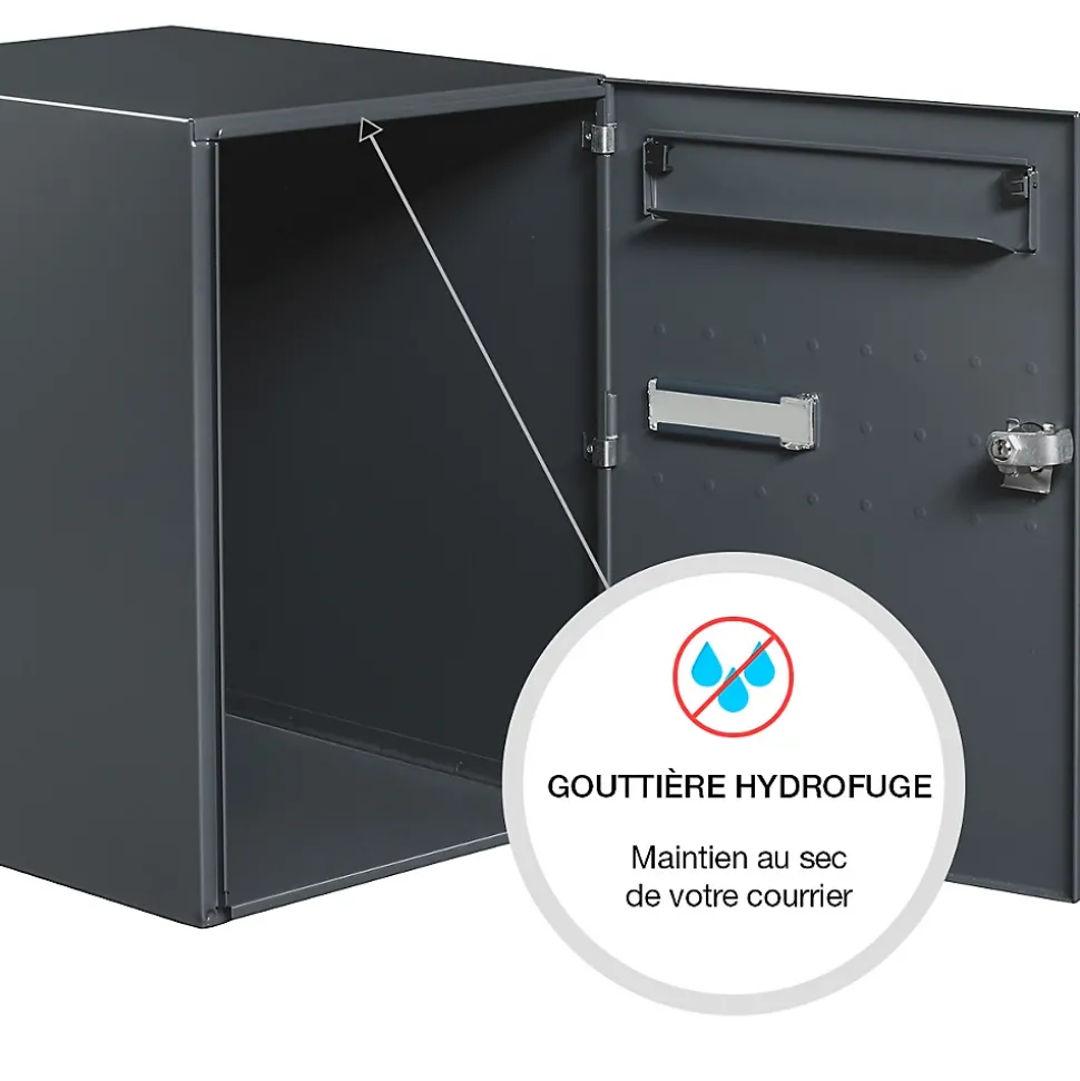 Boite à colis Eclipse 1 porte gris anthracite mat RAL 7016 M