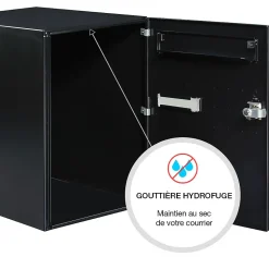 Boite à colis Eclipse 1 porte noir mat RAL 9005 M