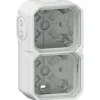 Boitier étanche saillie - Plexo - LEGRAND - 2 postes - 4 embouts