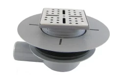 Bonde de douche centrale horizontale gris Galedo Showerplate