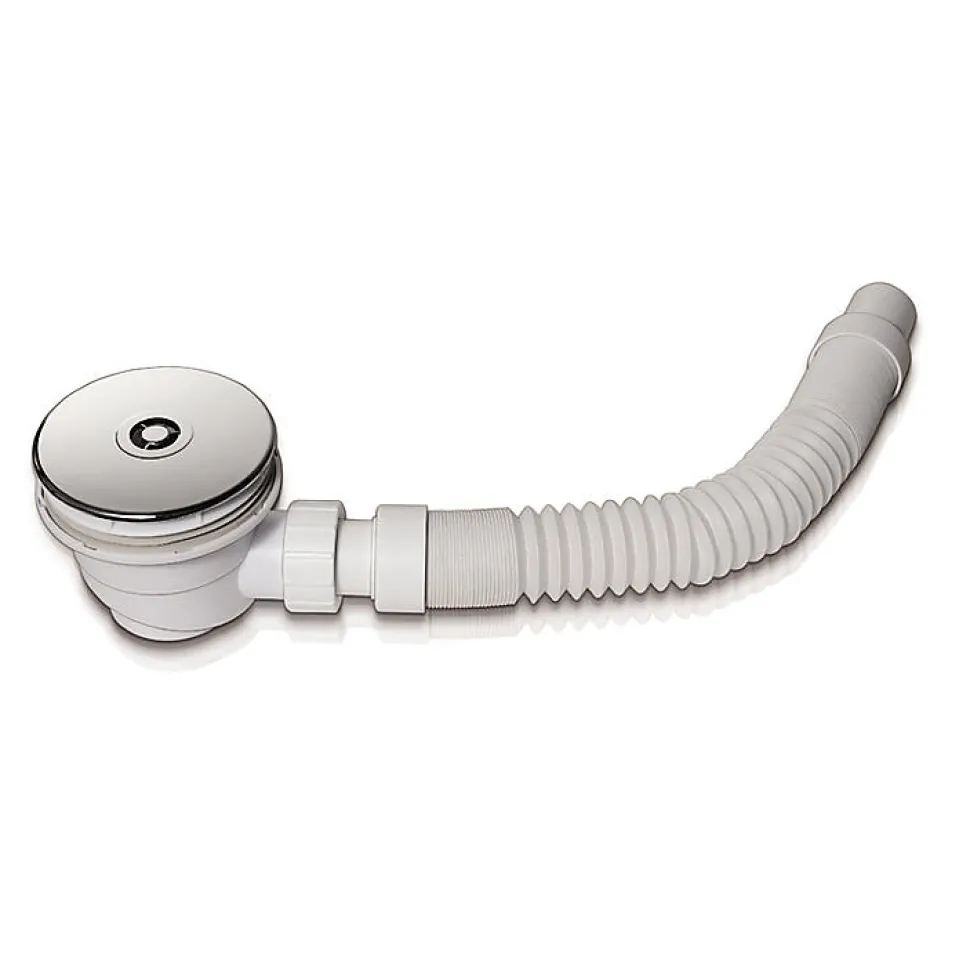 Bonde de douche extra plate avec diamètre 90 mm - installation facile, évacuation rapide - avec tuyau flexible