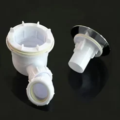 Bonde de douche extra plate avec diamètre 90 mm - installation facile, évacuation rapide - avec tuyau flexible
