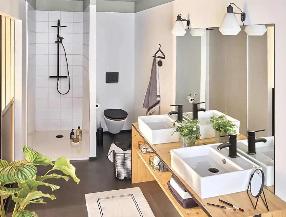 Bonde de douche extra-plate Wirquin Dôme noir