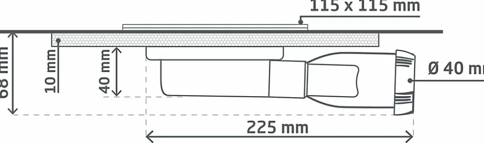 Bonde de douche à maçonner extraplate Wirquin EXPRESS'EAU MINI 115 x 115 mm
