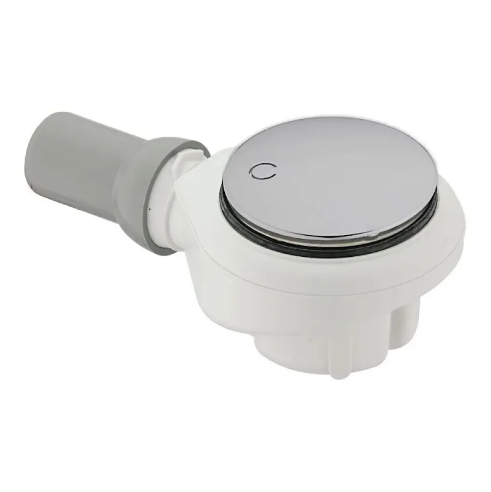 Bonde de douche sortie horizontale VILLEROY & BOCH Tempoplex Plus 90mm avec cache chromé brossé