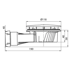 Bonde de douche Wirquin SLIM + ø40 mm dôme ABS.