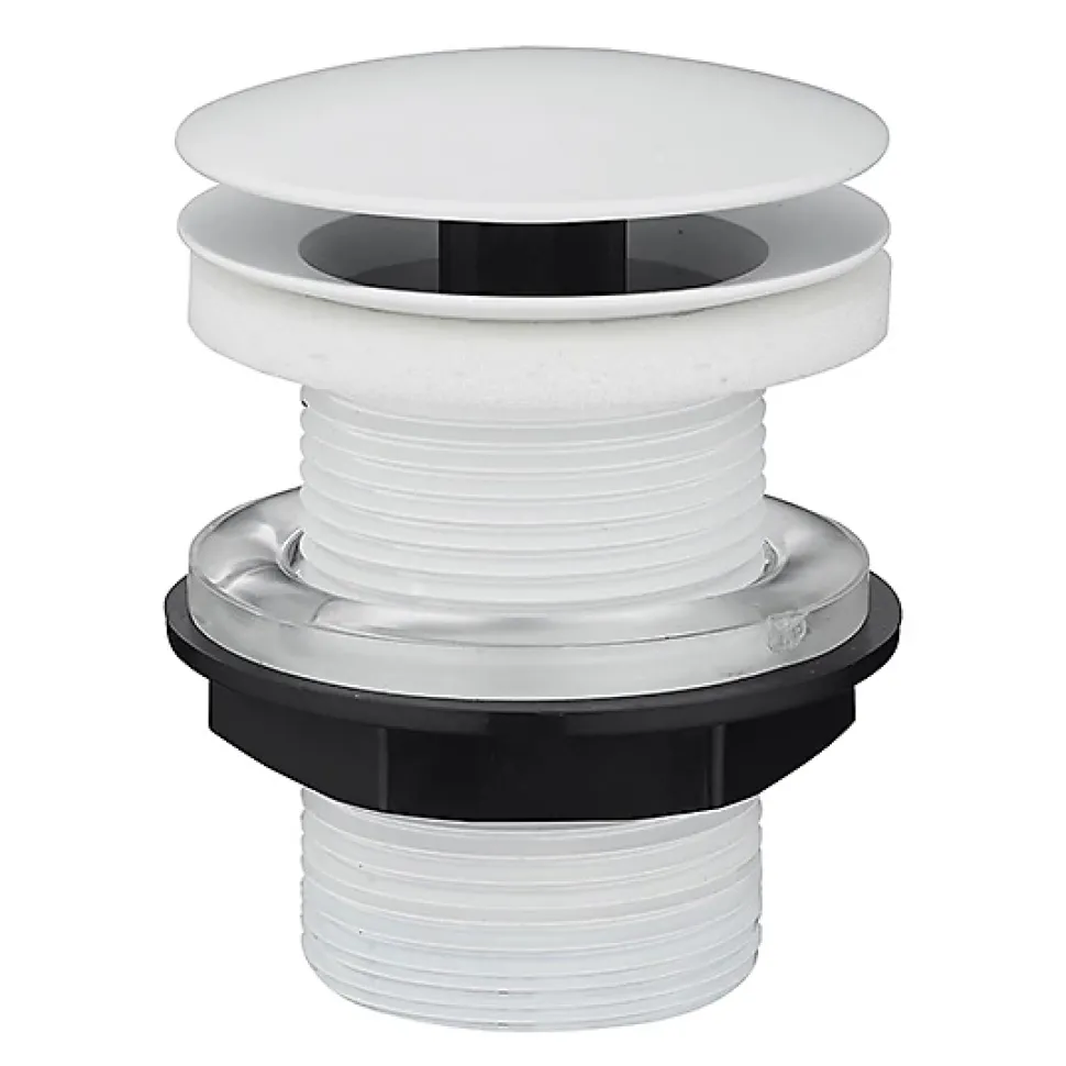 Bonde de lavabo à écoulement libre Ø 66 mm laiton Rousseau blanc
