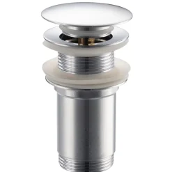 Bonde de lavabo en laiton Click-Clack modèle K LONG universelle pour lavabo 1/4 de pouce sans trop-plein chromée