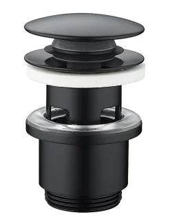 Bonde de lavabo ø 71 mm Rousseau avec clapet clic clac ou fixe noir