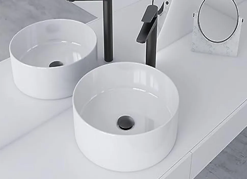 Bonde de lavabo, vasque, evier universelle noir avec trop plein, Bonde Pop Up (push-up) Automatique LuxuryBain