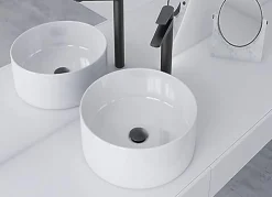Bonde de lavabo, vasque, evier universelle noir sans trop plein, Bonde Pop Up (push-up) Automatique LuxuryBain