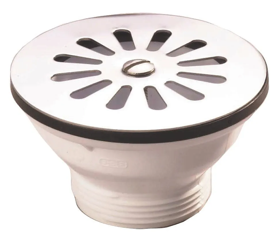 Bonde et vidage plastique à grille pour éviers et synthèse - Diamètre extérieur: 84 mm - Sortie: 1"1/2 - Perçage cuve: 60 mm - BL