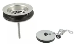 Bonde et vidage plastique pour évier grès à double paroi - Diamètre: 84 mm - Diamètre sortie: 1