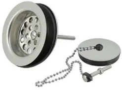 Bonde et vidage plastique pour évier grès à double paroi - Diamètre: 84 mm - Diamètre sortie: 1